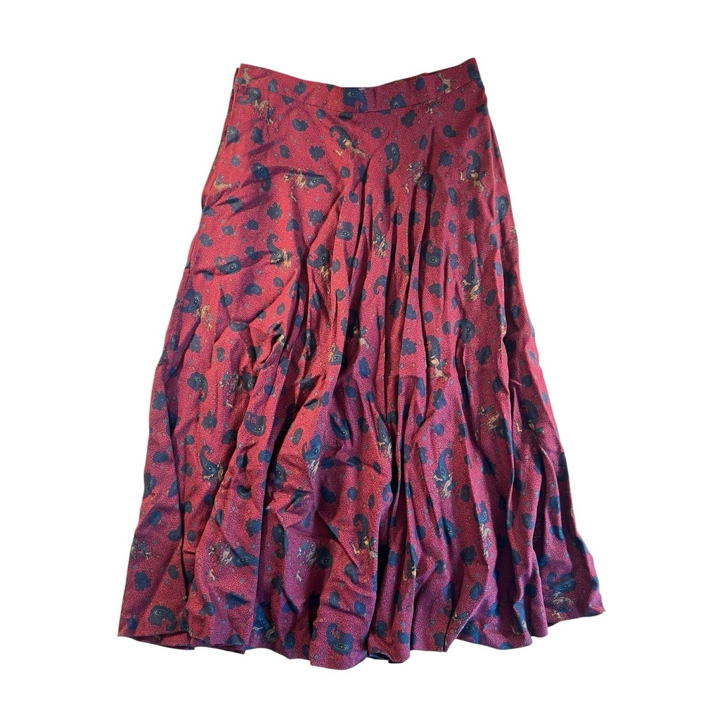 Vintage JH Collectibles Petites Size‎ 12 Paisley Horse Jockey Hoof Print Skirt